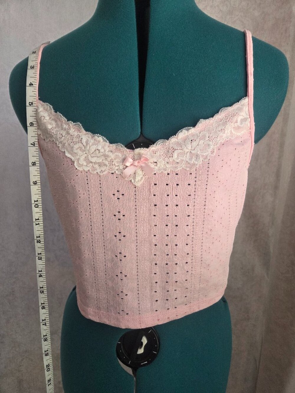 Pink cotton  cropped tank